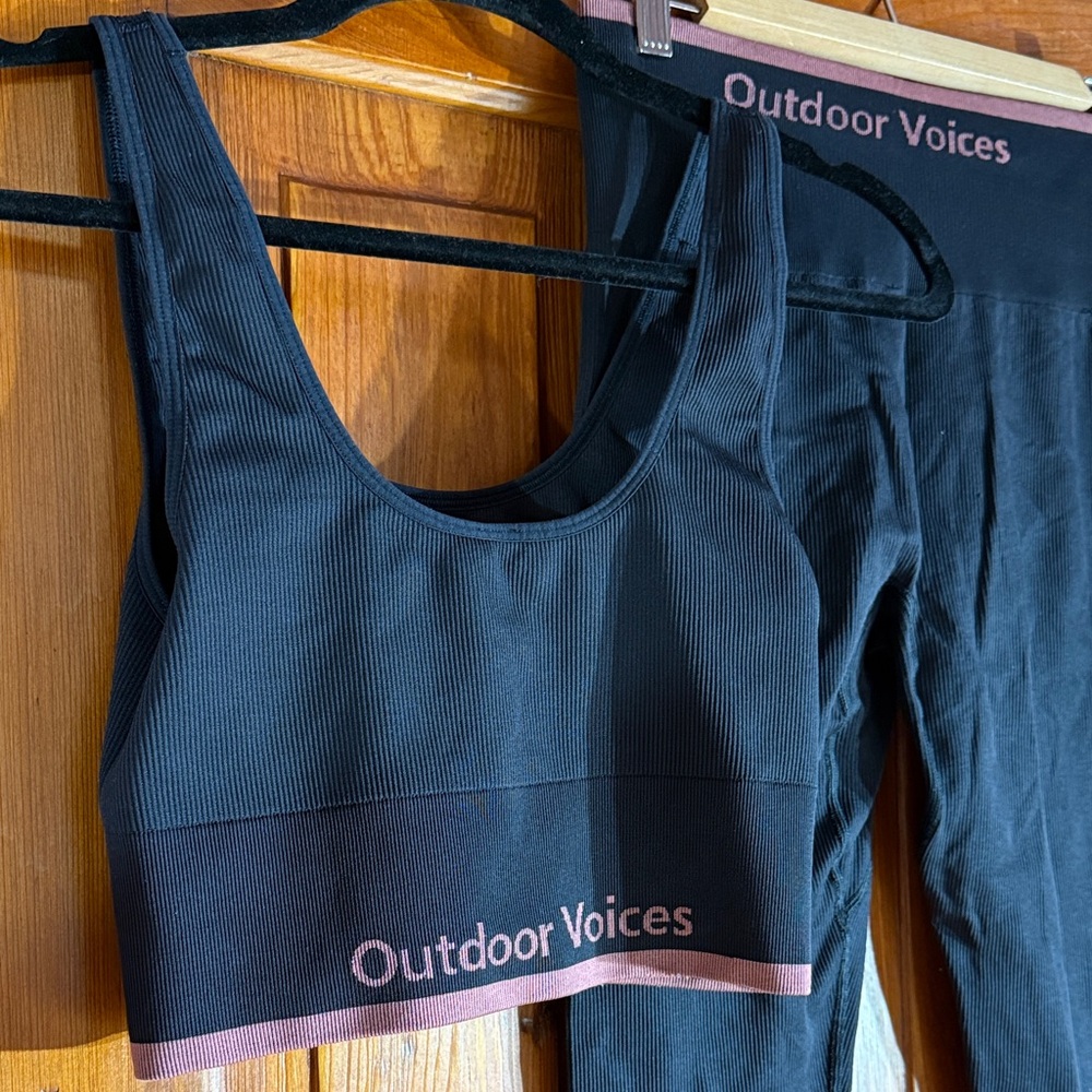 Outdoor Voices Black and Pink Activewear Set - Picture 2 of 3